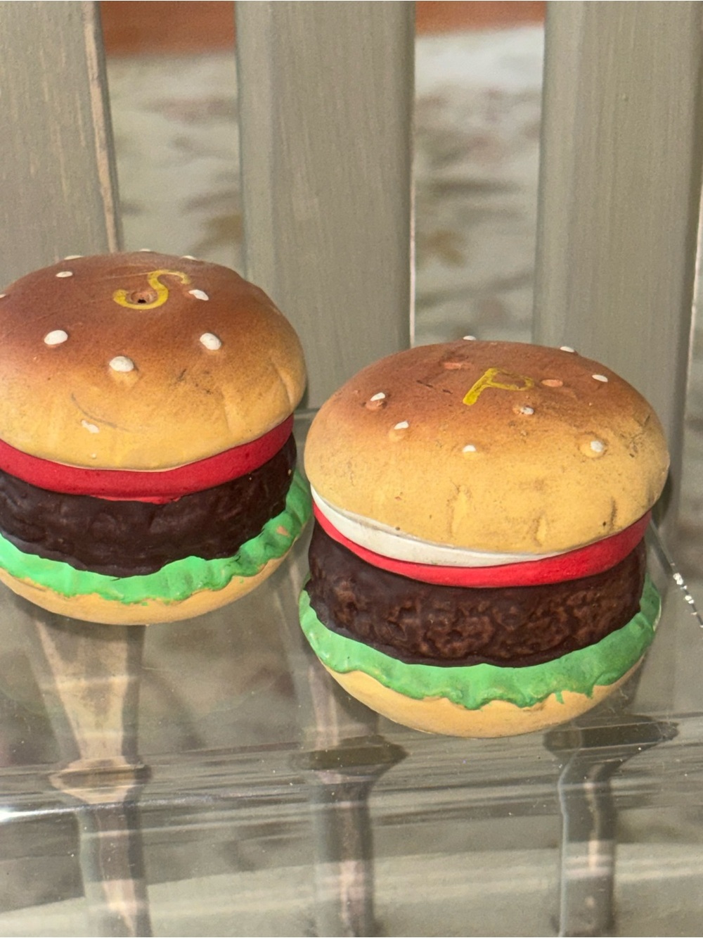 Decorative Hamburger Salt and Pepper Shakers - Brown